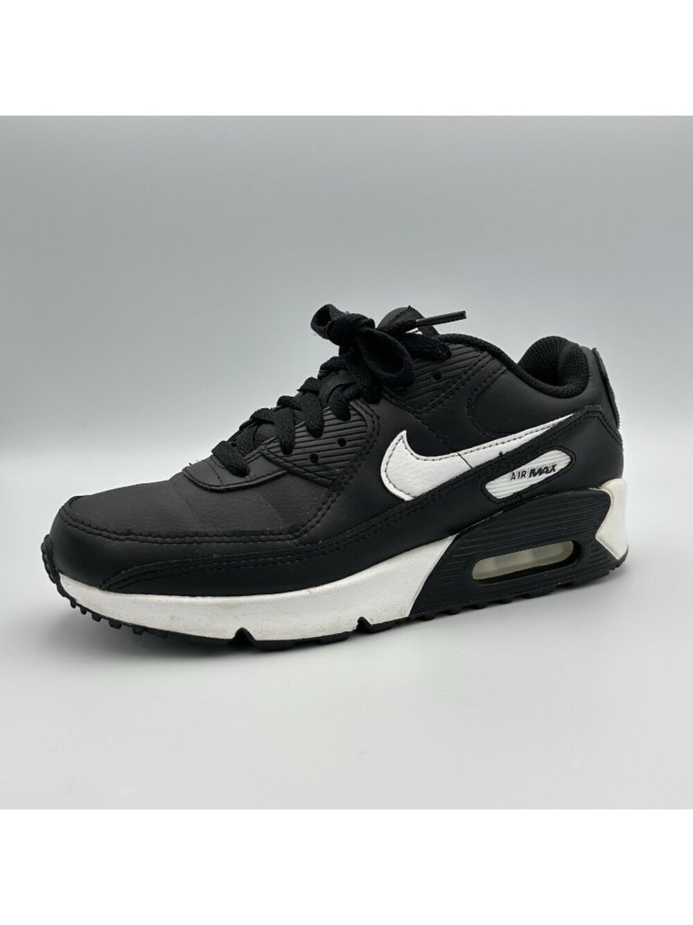 Nike Air Max 90 Youth Size 5.5Y Leather GS Black White Shoes Sneakers CD6864-010